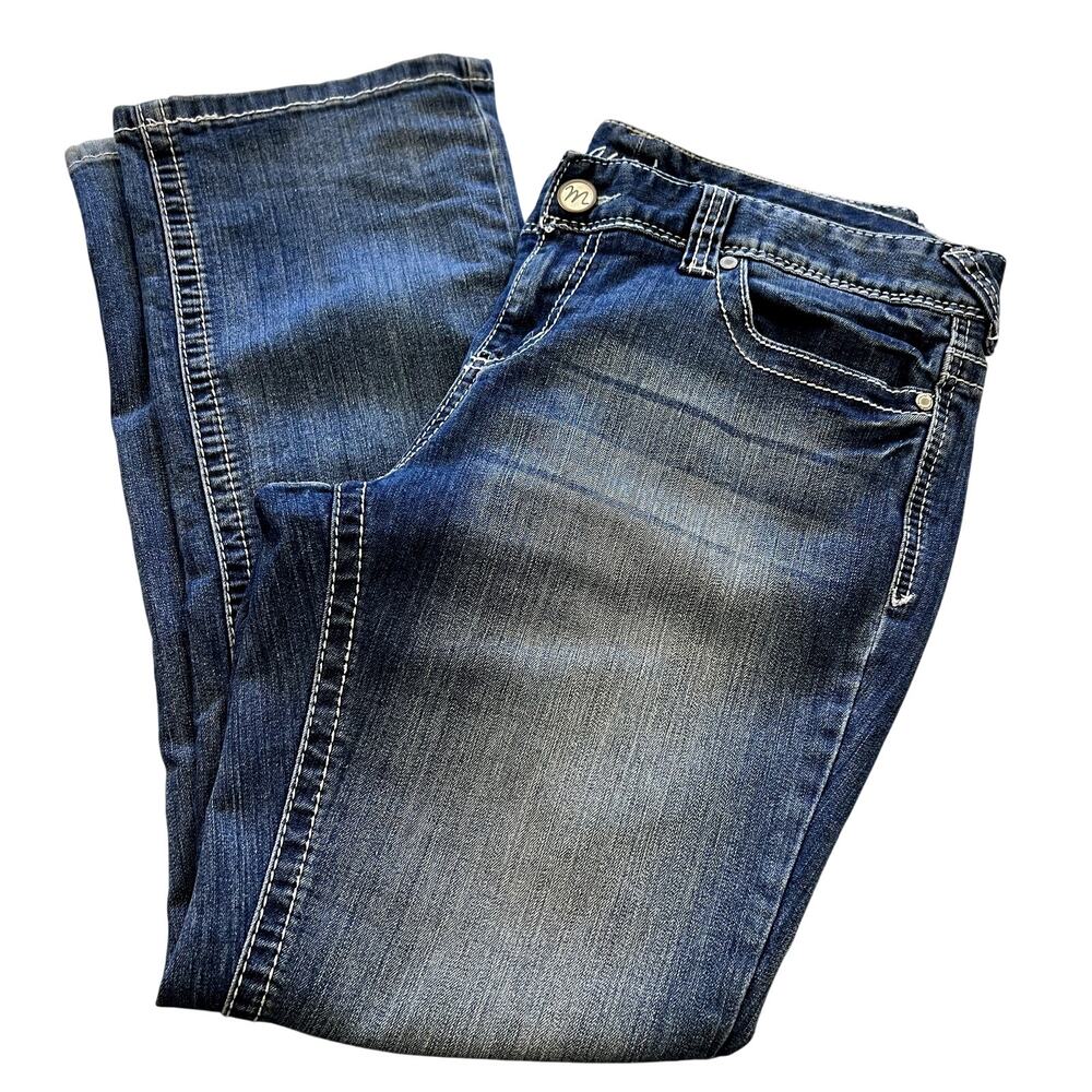 Maurice's Straight Leg Dark Wash Denim Women's 14 Short